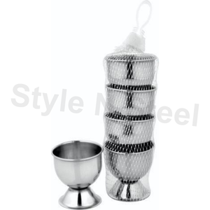 Ventouse d'oeuf doux oeuf bouilli tasses support table coquetier 4 pièces ensemble acier inoxydable en gros nouveauté acier inoxydable - Product Image 1