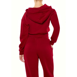 2025 personalizado mujeres cremallera completa Crop Top Sudadera con capucha Casual peso pesado algodón pulóver Zip up sudaderas con capucha para mujeres - Product Image 6