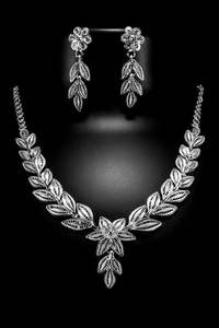 Conjunto de collar de filigrana de plata hecho a mano de alta calidad del proveedor indio directo elegante patrón geométrico joyero de boda clásico - Product Image 2