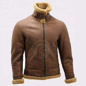 Chaquetas de cuero de piel de oveja auténtica 100%, chaqueta de cuero de piel de moda cómoda transpirable personalizada para hombres - Product Image 2