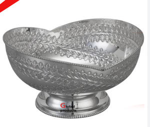 Bol de service en aluminium en métal en forme de feuille avec tigre design pour restaurant d'hôtel - Product Image 4