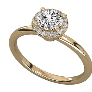 แหวนหมั้นเพชรเม็ดกลมเล็กชุดวงแหวนรัศมีคลัสเตอร์ - Product Image 2