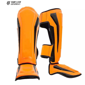 Hight Quality Arts Martial Premium Cowhide Leather <b>MMA</b> Boxing Spraining <b>Shin</b> <b>Pads</b> Adults - Product Image 3