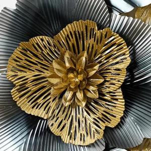 Art mural rond en métal de luxe noir et or, design feuille, décoration murale moderne pour salon et décoration intérieure - Product Image 5