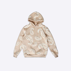 OEM más alta calidad azul real térmica sudaderas con capucha de ajuste Regular 100% algodón polar pulóver Streetwear Puff estampado sudaderas con capucha para hombres - Product Image 1