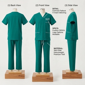 Uniformes Médicos de Satén Ecológicos al por Mayor OEM/ODM, Uniformes de Enfermera Antiarrugas, Uniformes Médicos Unisex Suaves y Cómodos, Lavables para Hospital - Product Image 1