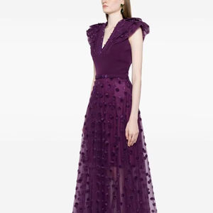 Caliente nuevo Vintage A-Line satén vestido de noche para mujer hermoso diseño con cuentas elegante escote hasta el suelo Formal para fiestas - Product Image 1