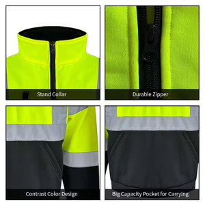 Chaqueta de Seguridad de Alta Calidad con Letras Personalizadas, Impresión Reflectante, ANSI Clase 1, LED Intermitente, Impermeable, Otoño Invierno, Felpa Gruesa y Holgada - Product Image 4