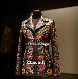 Veste en cuir de mode OEM Fabricant de conception personnalisée Veste en cuir de conception personnalisée de luxe Fabricant de mode - Product Image 4