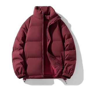 Chaqueta informal de invierno para hombre, sólida, de gran tamaño, impermeable, transpirable, de talla grande, con cremallera bordada, patrón de embalaje de tambor, acolchado cálido - Product Image 2