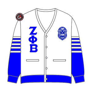 Zeta Phi Beta Finer Embroidery Women Acrylic <b>Cardigans</b> | ZOB Sorority Embroidered Ladies Custom Style <b>Cardigan</b> Sweater - Product Image 1