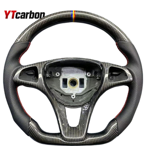 Volante de Cuero Rojo con Fibra de Carbono YTcarbon para <span class=keywords><strong>A180</strong></span> CLA 250 W117 W156 W166 X166 C117 W205 W2013 C218 W213 X253 C253 W447 - Product Image 4