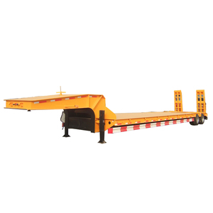Semirremolque de Plataforma Baja de Alta Resistencia, Dos Líneas, Cuatro Ejes, Construcción de Acero de Alta Resistencia, Capacidad de Carga de 100T para Equipo Pesado - Product Image 1