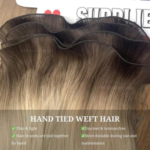 Extensiones de pelo de trama atadas a mano nuevas invisibles rusas de fábrica al por mayor extensión atada a mano vietnamita para peluquería - Product Image 5