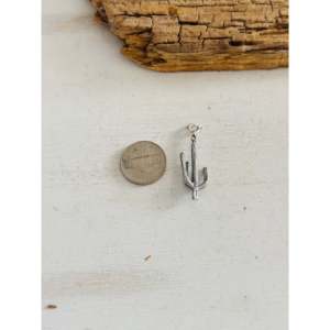 Breloques en argent sterling faites à la main Navajo en forme de saguaro, composants et accessoires de bijouterie - Product Image 1