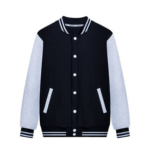 แจ็คเก็ตวาร์ซิตี้แบบสตรีทแวร์กันน้ำและระบายอากาศได้ดี  ปักโลโก้ด้านหน้า  แขนเสื้อแบบสองสี  ผลิตตามแบบ OEM สำหรับผู้ชาย - Product Image 1