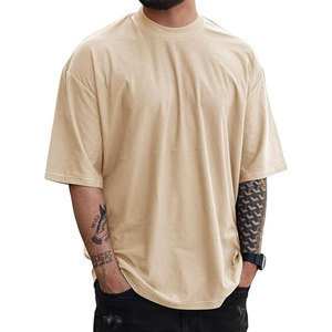 เสื้อยืดแขนสั้นสำหรับผู้ชายเสื้อยืดใส่ออกกำลังกายแบบสวมหัวทรงโอเวอร์ไซส์เสื้อยืดลำลองสีพื้น - Product Image 1