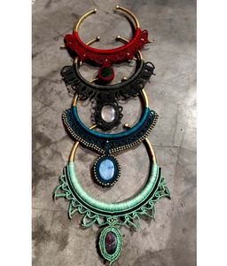 Wonderful Natural Crystal Gems Macrame Net <b>Necklace</b> Handmade Jewelry <b>for</b> <b>Wife</b> Anniversary Gift Valentine's Couple Gift <b>for</b> Her - Product Image 3