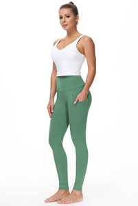 Women's Thick <b>High</b> <b>Waist</b> Knitted Yoga Pants <b>with</b> Pockets <b>Tummy</b> <b>Control</b> Workout Running <b>Leggings</b> for Women - Product Image 5
