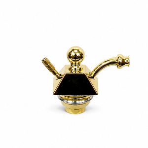 Jarrón Piramidal de Latón Sólido con Forma de Pirámide de Mármol, Jarrón Decorativo Geométrico de Latón Dorado de Lujo, 80-100 cm de Altura para Shisha - Product Image 4