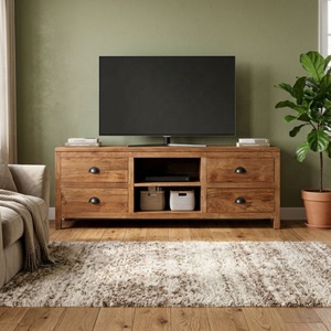 Wooden Modern Living Room TV Stands Teak Wood TV Table Modern Minimalist TV <b>Cabinet</b> for Modern and Classic Home Furniture - Product Image 4