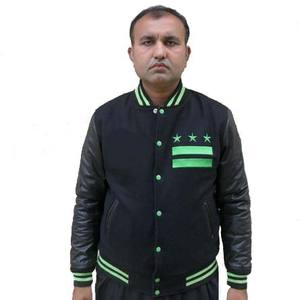 Chaquetas con letras de béisbol de chenilla bordadas de lana con logotipo personalizado para hombre, chaqueta universitaria de manga de cuero en blanco Vintage para hombre - Product Image 6