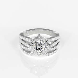 18K <b>Gold</b> Moissanite Diamond <b>Cocktail</b> <b>Ring</b> Portuguese Cut Elegant and Luxurious - Product Image 6