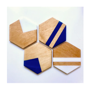 Sous-verre en bois et résine avec support de support Top vente sous-verre en résine en bois de couleur de forme de taille personnalisée - Product Image 4