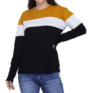 Prix de gros Sweat-shirt pour femme en tricot uni teint sur mesure, style actuel, décontracté, respirant, séchage rapide - Product Image 1