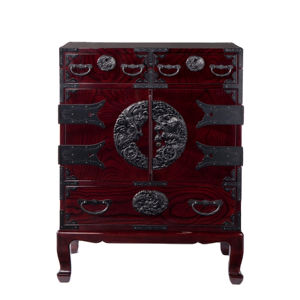 Japanese Handmade Solid Wood <b>Cabinet</b> Luxury Dark Brown Sendai-<b>Cabinet</b> with Legs for Home Living Room Entry or Hotel Use - Product Image 1
