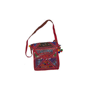 Pochette Banjara pour femme brodée de motifs tribaux colorés Matériau en coton grande capacité pour la mode ethnique - Product Image 1