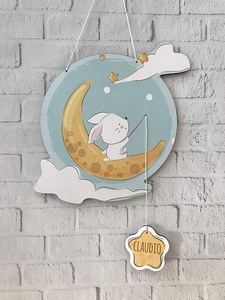 ป้ายแขวนประตูไม้ศิลปะพื้นบ้านทำด้วยมือลายพิมพ์ยูวีสร้างสรรค์ไม้อัดตกแต่งห้องพร้อมกล่องของขวัญรวมอยู่ด้วย - Product Image 4