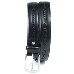 Venta al por mayor de cinturón de cuero genuino de vaca de estilo de negocios de los hombres de Pakistán logotipo personalizado hebilla de doble cara de uso - Product Image 5