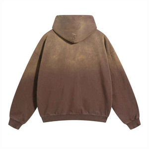 Nouveau design, sweat-shirt épais en molleton de coton 500 g/m², vintage, délavé à l'acide, poche unie, sweat-shirt d'hiver pour homme - Product Image 2