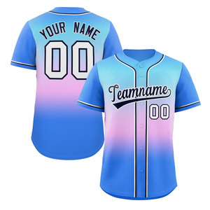 Maillots de Baseball personnalisés de haute qualité à impression numérique uniformes de sports d'équipe personnalisés 100% polyester col en v respirant à séchage rapide - Product Image 4