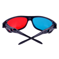 Lunettes 3D adultes noires avec cadre bleu rouge pour la visualisation de films et de jeux anaglyphes dimensionnels Lunettes 3D adultes noirs