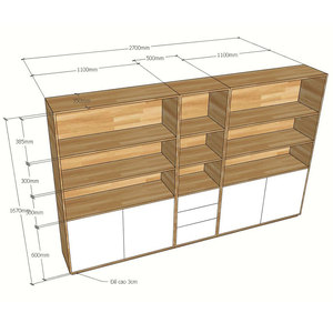 Modern Minimalist Wooden <b>Filing</b> Cabinet 270x35x170cm THS68008 Home Office Warehouse Bedroom Glass - Product Image 3