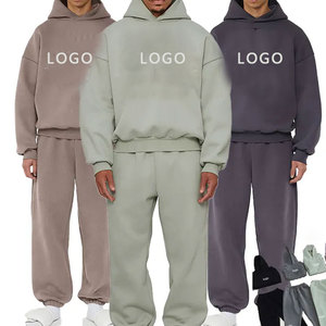 2025 personnalisé écologique uni coton Gym sweats à capuche hommes survêtement sweat pantalon ensemble hiver grande taille imprimé Techniques - Product Image 3
