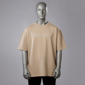 Men's 120gms Cotton Knitted Regular Sleeve O-Neck Oversized T-Shirt Solid Washed High Street Breathable - Product Image 4