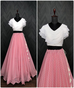 Nouvel arrivage de styliste lehenga pour femmes et filles, vêtements de fête lehenga choli avec blouse en gros - Product Image 2