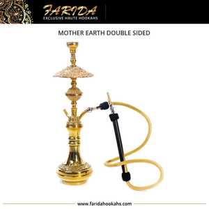 Venta al por mayor mejor precio Midi latón Madre Tierra doble cara Farida Hookahs Cristal de lujo Shisha juego para fumar laca personalizada - Product Image 6