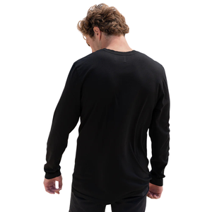 T-shirt à manches longues pour homme en coton biologique 100% de luxe, col rond, pré-rétréci, certifié GOTS, respirant, coupe ajustée - Product Image 6