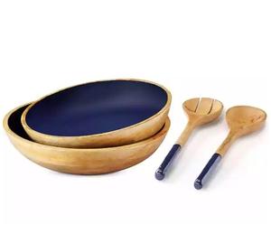 Tazón de madera para servir ensalada versátil y superventas, esmalte duradero para uso diario y reuniones especiales con juego de servidor de ensalada - Product Image 2