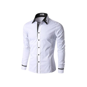 Camisa de Vestir Casual para Hombre, Manga Larga, Algodón y Poliéster, Camisa de Trabajo para Oficina, Camisetas al por Mayor - Product Image 5