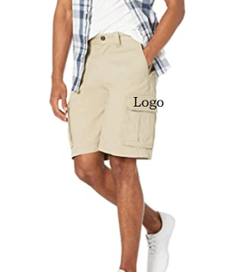 Pantalones cortos de carga sueltos informales de verano con logotipo personalizado, pantalones cortos de carga de gran tamaño para deportes al aire libre con cordón de algodón para entrenamiento para hombres - Product Image 1