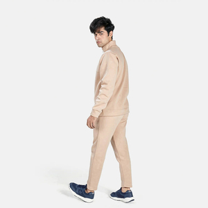 Conjunto de ropa deportiva informal de invierno para hombre, Sudadera con capucha y pantalones de color sólido, chándal de algodón 100%, logotipo ecológico para gimnasio - Product Image 2