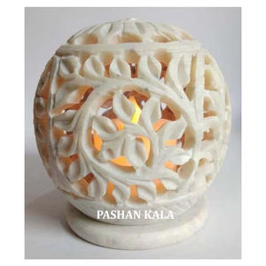 Portavelas de luz de té tallado a mano de esteatita Natural de diseño único para decoración de oficina en casa y propósito de regalo de boda - Product Image 1