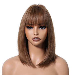 DWY 13 Inches Mixed Color <b>Bob</b> <b>Wig</b> Short Straight Lace Front with High Temperature Fiber Glueless Braids High Quality - Product Image 1
