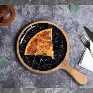Juego de Soporte y Pala para Pizza Metálicos Desechables y Elegantes con Mango de Madera Plegable, Solo Lavar a Mano, Precio Bajo - Product Image 4