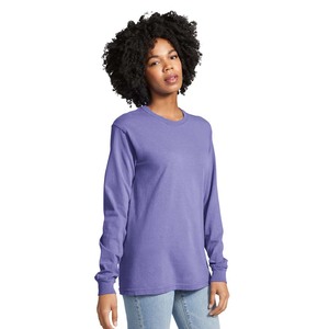 Camiseta de Manga Larga de Algodón para Mujer, Color Azul, Transpirable, Venta al por Mayor - Product Image 6
